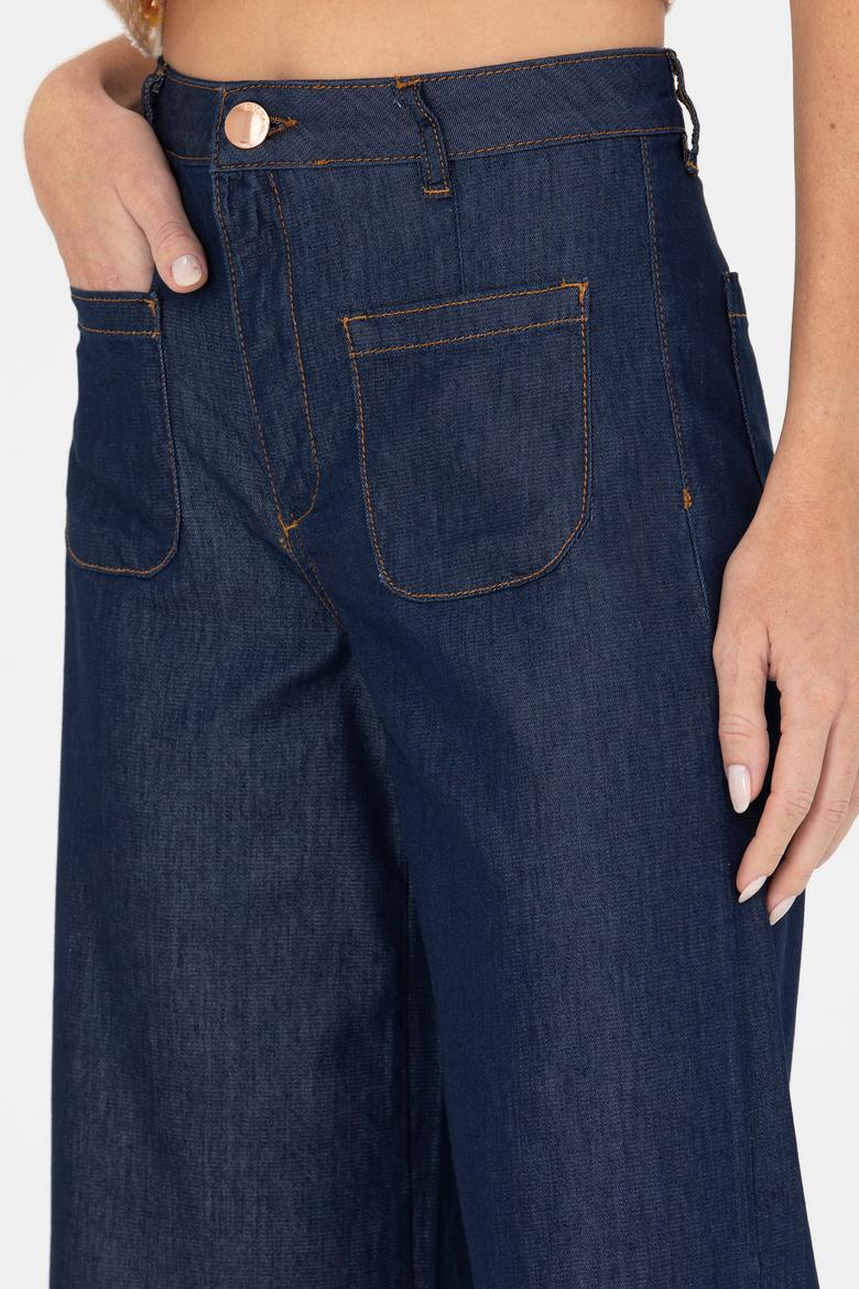 Kadın Koyu Lacivert Jean Pantolon - 50264579012