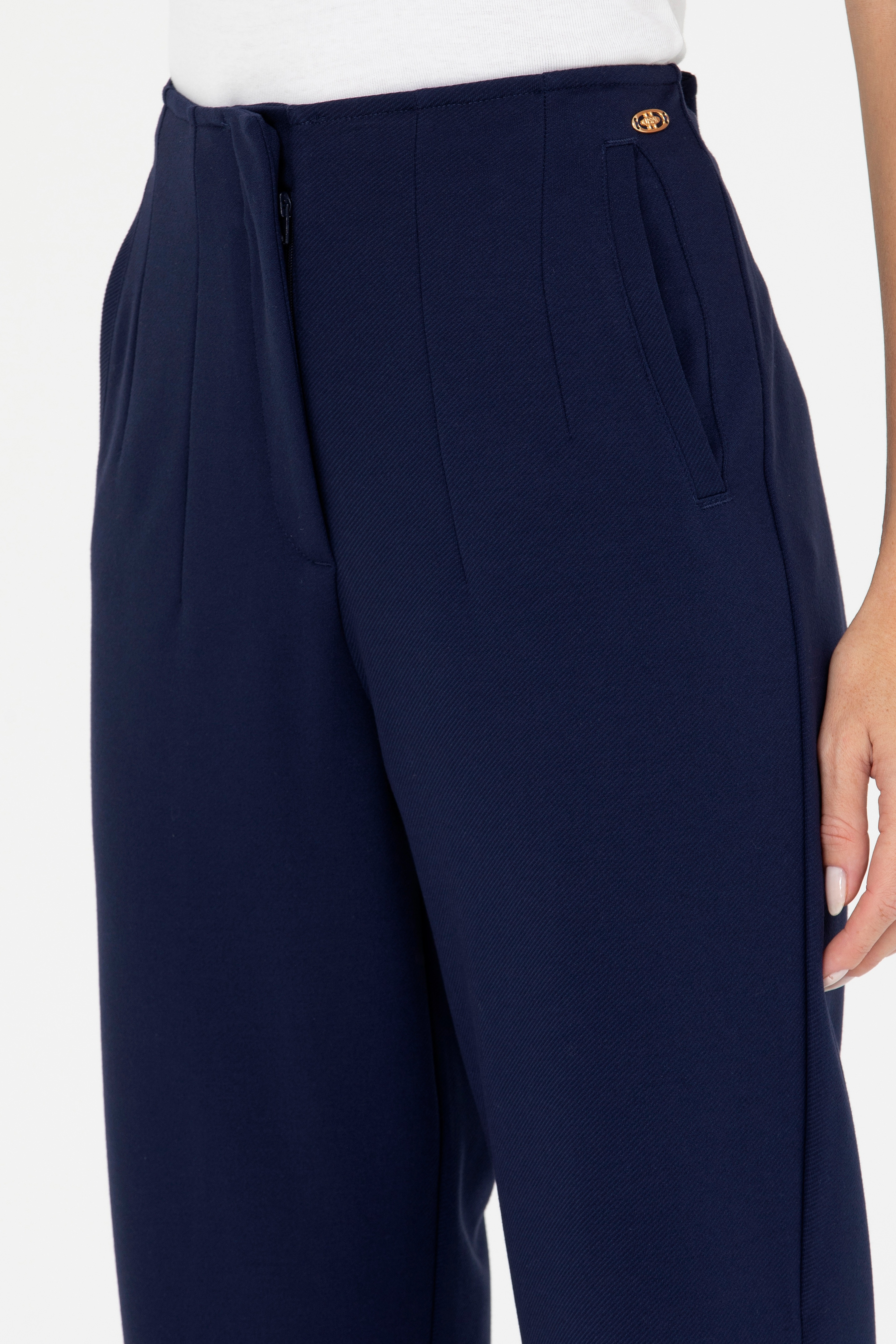 Kadın Lacivert Örme Pantolon - Image 6