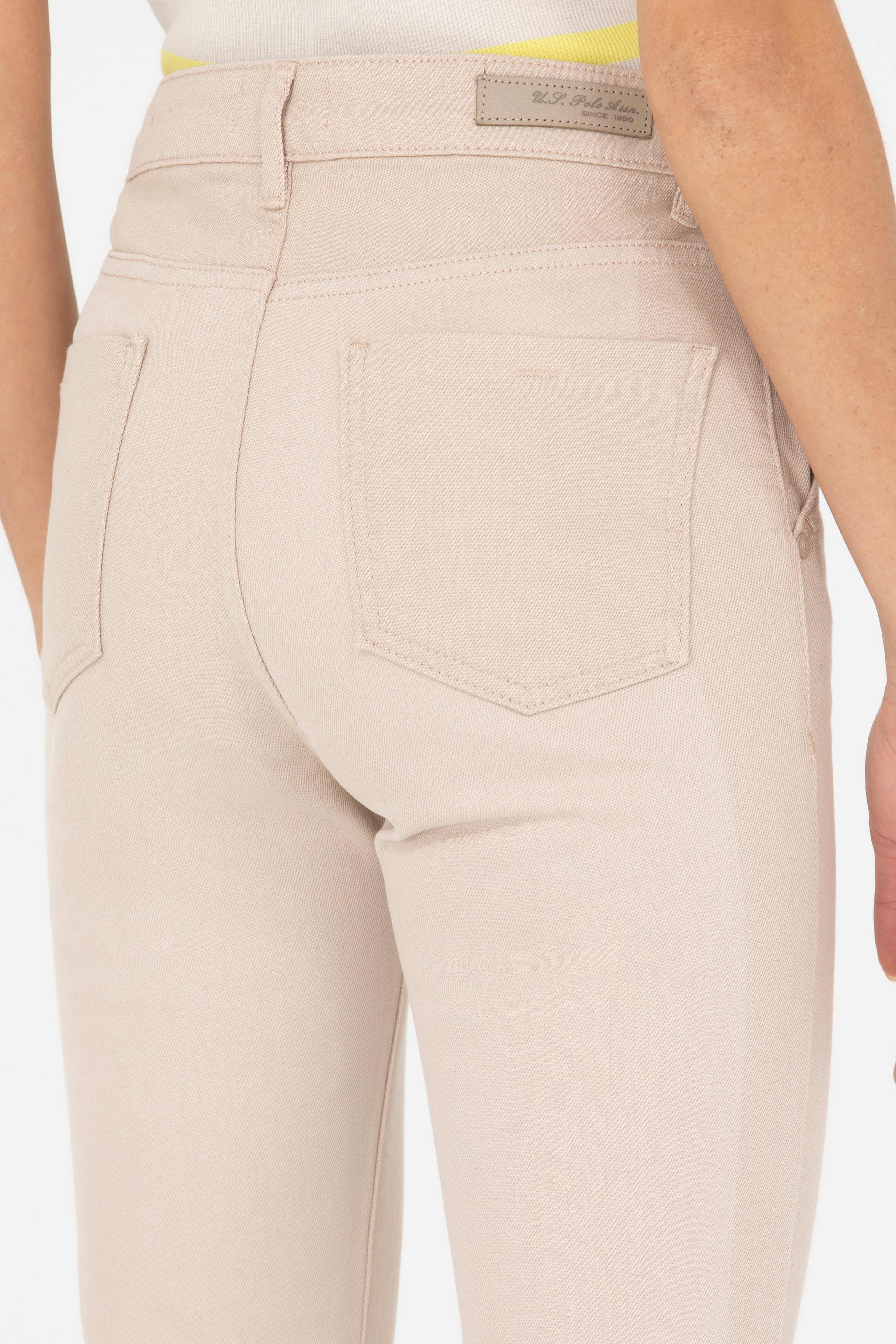 Kadın Krem Jean Pantolon - Image 7