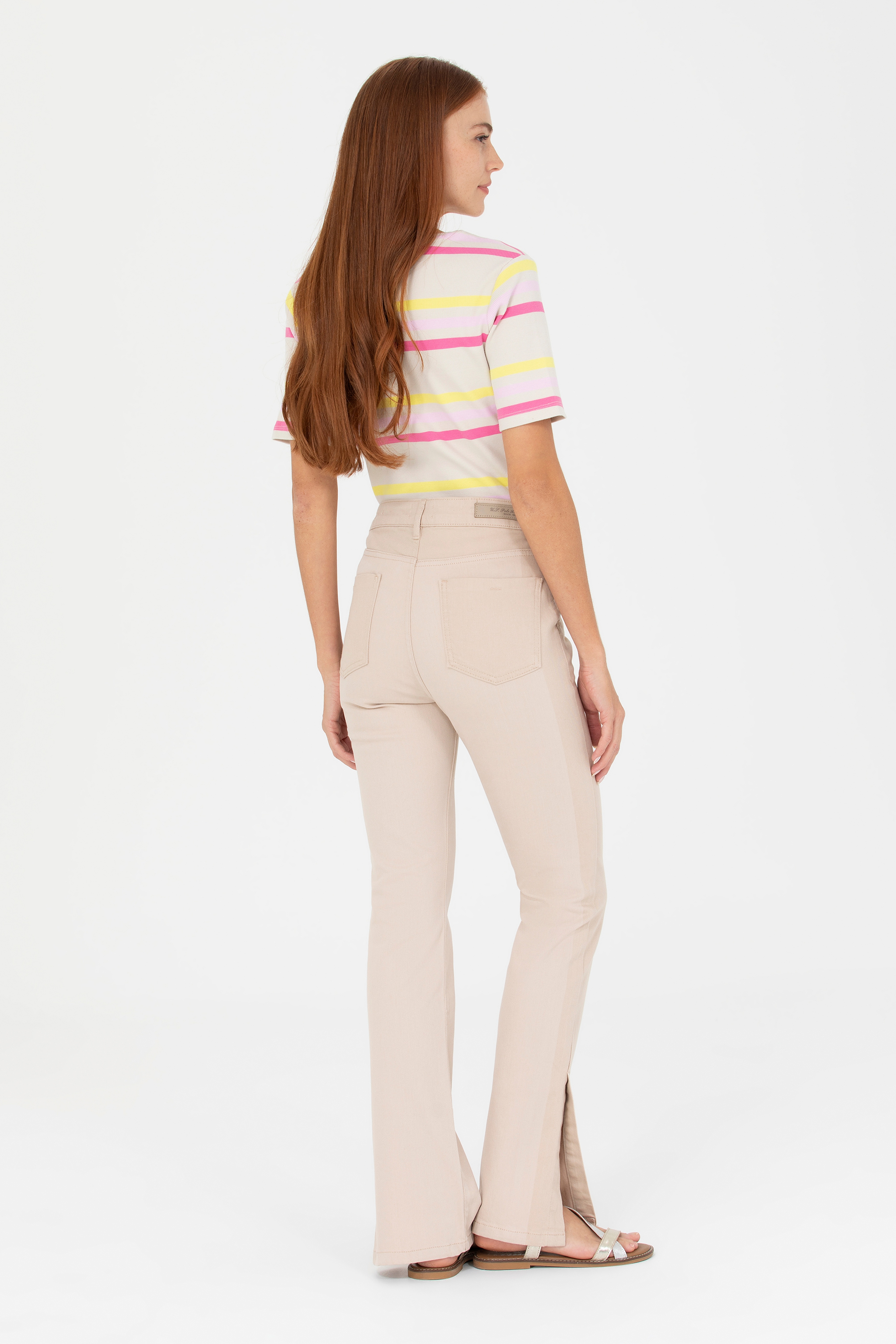 Kadın Krem Jean Pantolon - Image 4