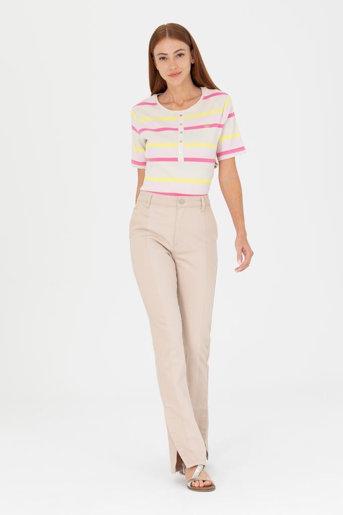 Kadın Krem Jean Pantolon