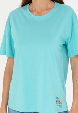 Kadın Mint Bisiklet Yaka Tişört - 50266330049