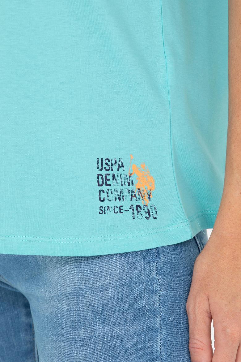 Kadın Mint Bisiklet Yaka Tişört - 50266330049