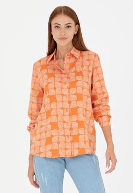Kadın Kiremit Uzun Kollu Gömlek - 50264437026