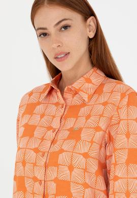 Kadın Kiremit Uzun Kollu Gömlek - 50264437026