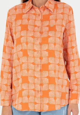 Kadın Kiremit Uzun Kollu Gömlek - 50264437026