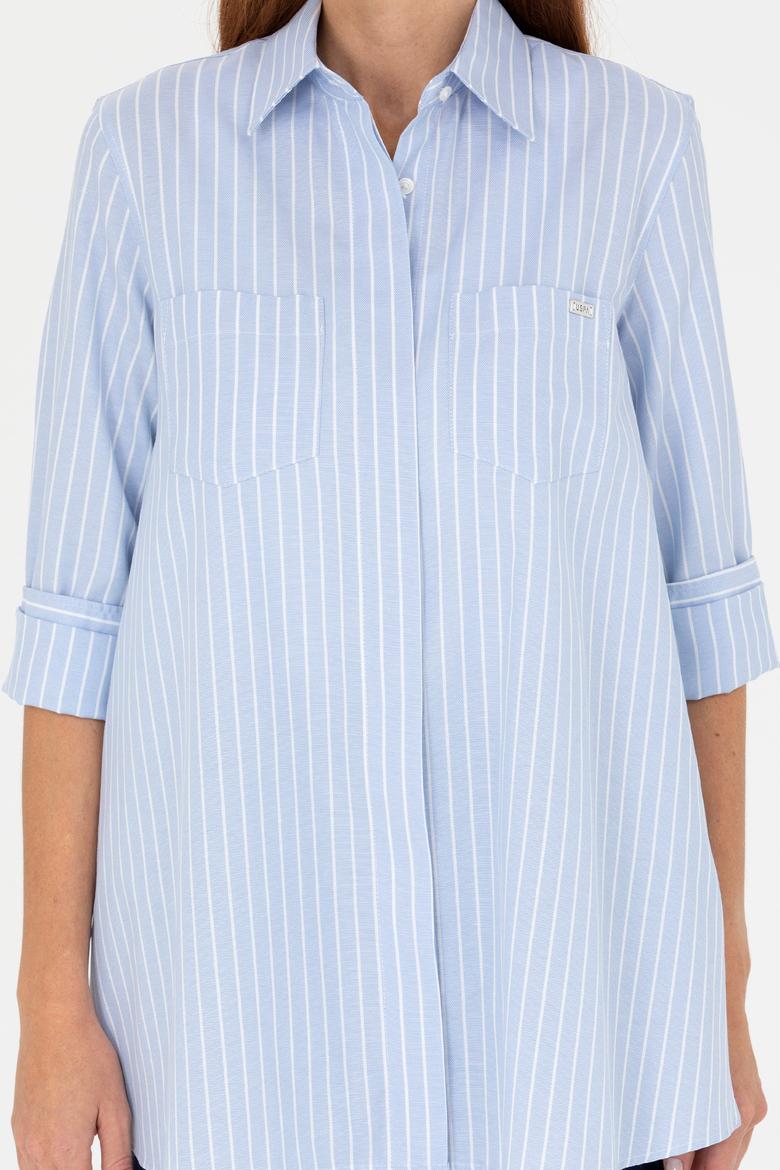 Kadın Mavi Uzun Kollu Tunik - 50266745014