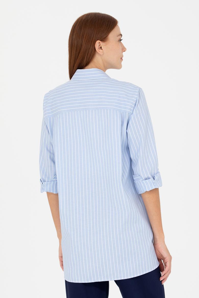 Kadın Mavi Uzun Kollu Tunik - 50266745014