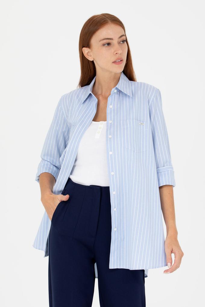 Kadın Mavi Uzun Kollu Tunik