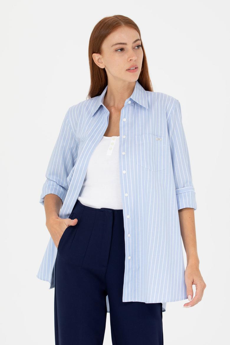 Kadın Mavi Uzun Kollu Tunik - 50266745014