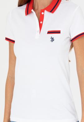 Kadın Beyaz Polo Yaka Tişört - 50271591004