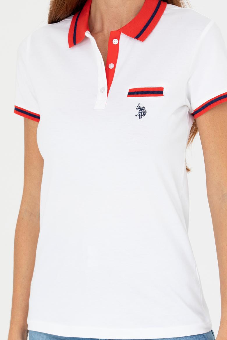 Kadın Beyaz Polo Yaka Tişört - 50271591004