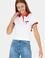Kadın Beyaz Polo Yaka Tişört