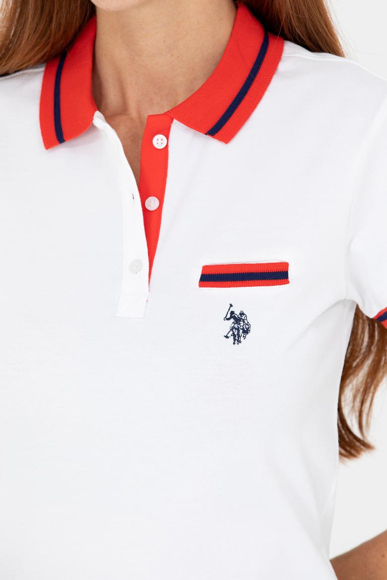 Kadın Beyaz Polo Yaka Tişört - 50271591004