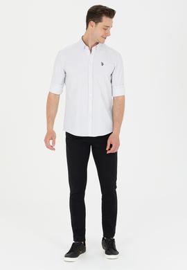 Erkek Lacivert Çizgili Beyaz Gömlek - 50273941023