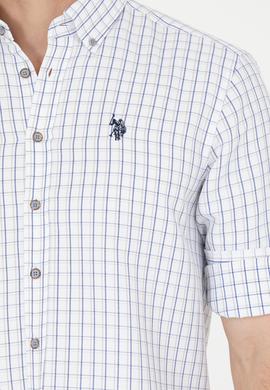 Erkek Lacivert Kareli Beyaz Gömlek - 50273945009