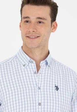 Erkek Mavi Kareli Gömlek - 50273945016