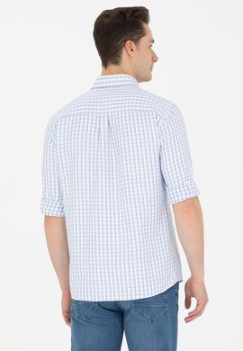 Erkek Mavi Kareli Gömlek - 50273945016