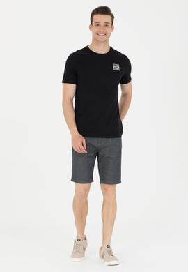 Erkek Siyah Bisiklet Yaka Tişört - 50264977040