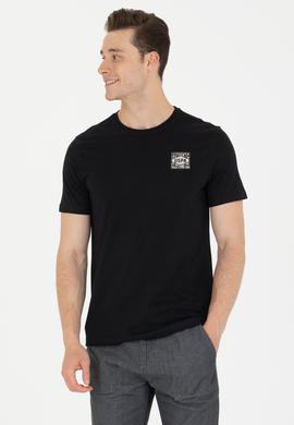 Erkek Siyah Bisiklet Yaka Tişört - 50264977040