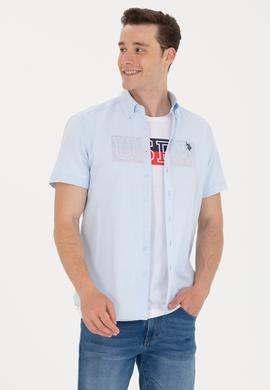 Erkek Açık Mavi Kısa Kollu Gömlek - 50266497054