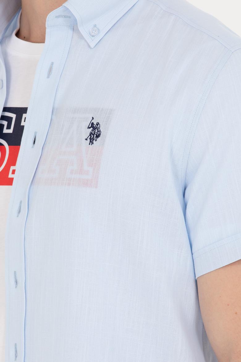 Erkek Açık Mavi Kısa Kollu Gömlek - 50266497054