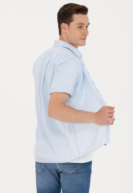 Erkek Açık Mavi Kısa Kollu Gömlek - 50266497054