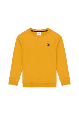 Çocuk Hardal Basic Bisiklet Yaka Sweatshirt - 50273756303