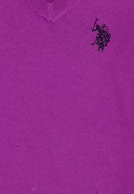 Kız Çocuk Violet Basic V Yaka Kazak - 50275850032