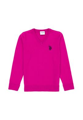 Kız Çocuk Menekşe Basic V Yaka Kazak - 50275850044