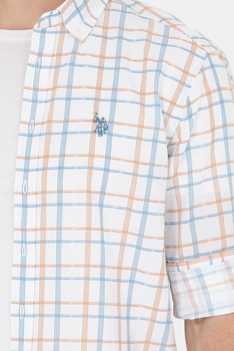 Erkek Ekoseli Ekru Gömlek - 50266121032