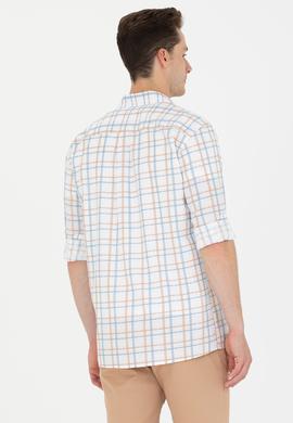 Erkek Ekoseli Ekru Gömlek - 50266121032