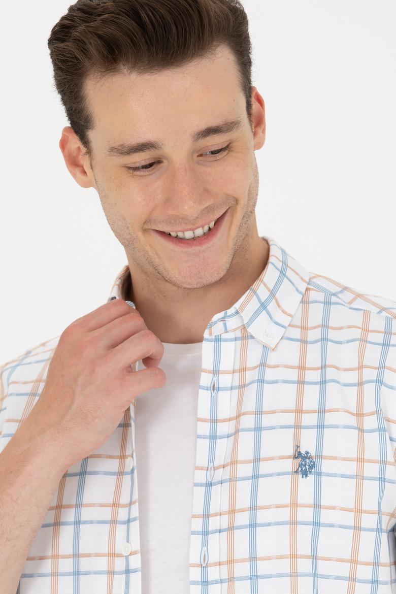 Erkek Ekoseli Ekru Gömlek - 50266121032