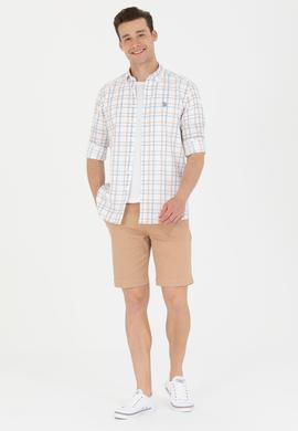 Erkek Ekoseli Ekru Gömlek - 50266121032