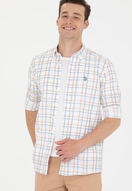 Erkek Ekoseli Ekru Gömlek - 50266121032