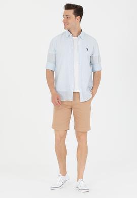 Erkek Mavi Çizgili Beyaz Gömlek - 50275859009