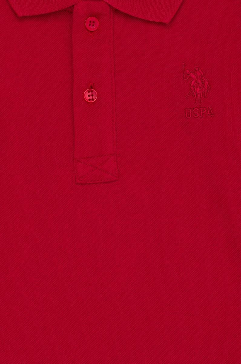 Erkek Çocuk Kırmızı Basic Polo Yaka Sweatshirt