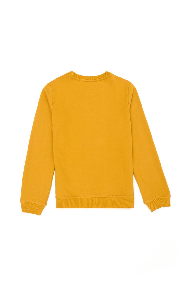 Çocuk Hardal Basic Bisiklet Yaka Sweatshirt - 50273757185