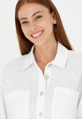 Kadın Ekru Örme Gömlek - 50267614004