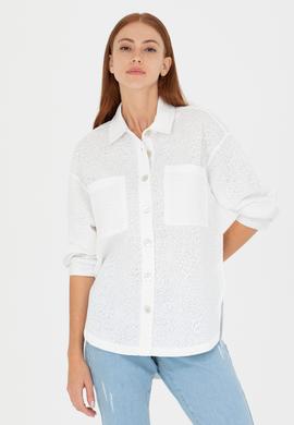 Kadın Ekru Örme Gömlek - 50267614004