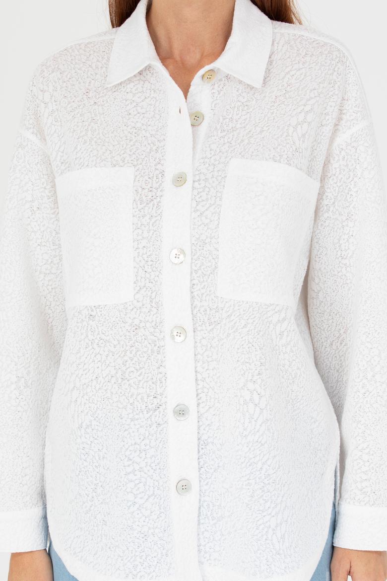 Kadın Ekru Örme Gömlek - 50267614004