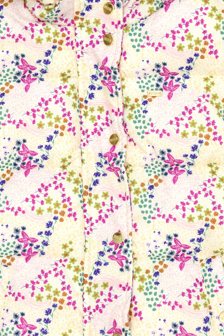 Kız Çocuk Ekru Kapüşonlu Kaban - 50271545034