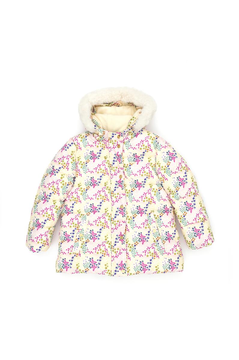 Kız Çocuk Ekru Kapüşonlu Kaban