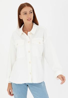 Kadın Bej Jean Gömlek - 50265301010