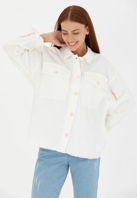 Kadın Bej Jean Gömlek - 50265301010