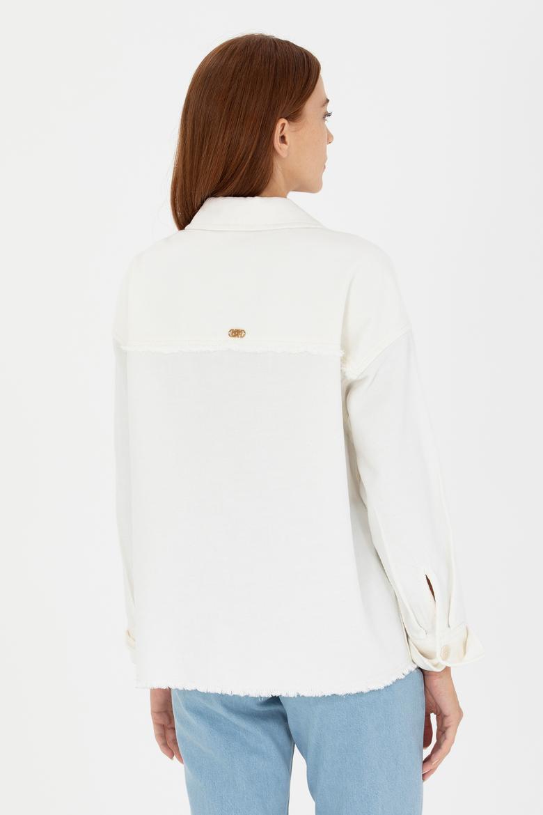 Kadın Bej Jean Gömlek - 50265301010