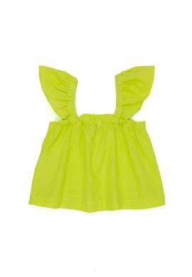 Kız Çocuk Neon Sarı Kısa Kollu Gömlek - 50264228023