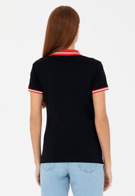 Kadın Siyah Polo Yaka Tişört - 50271591044