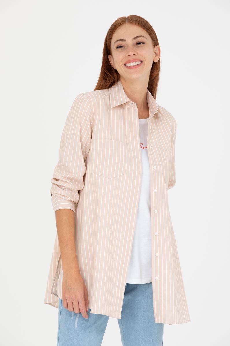 Kadın Camel Uzun Kollu Tunik