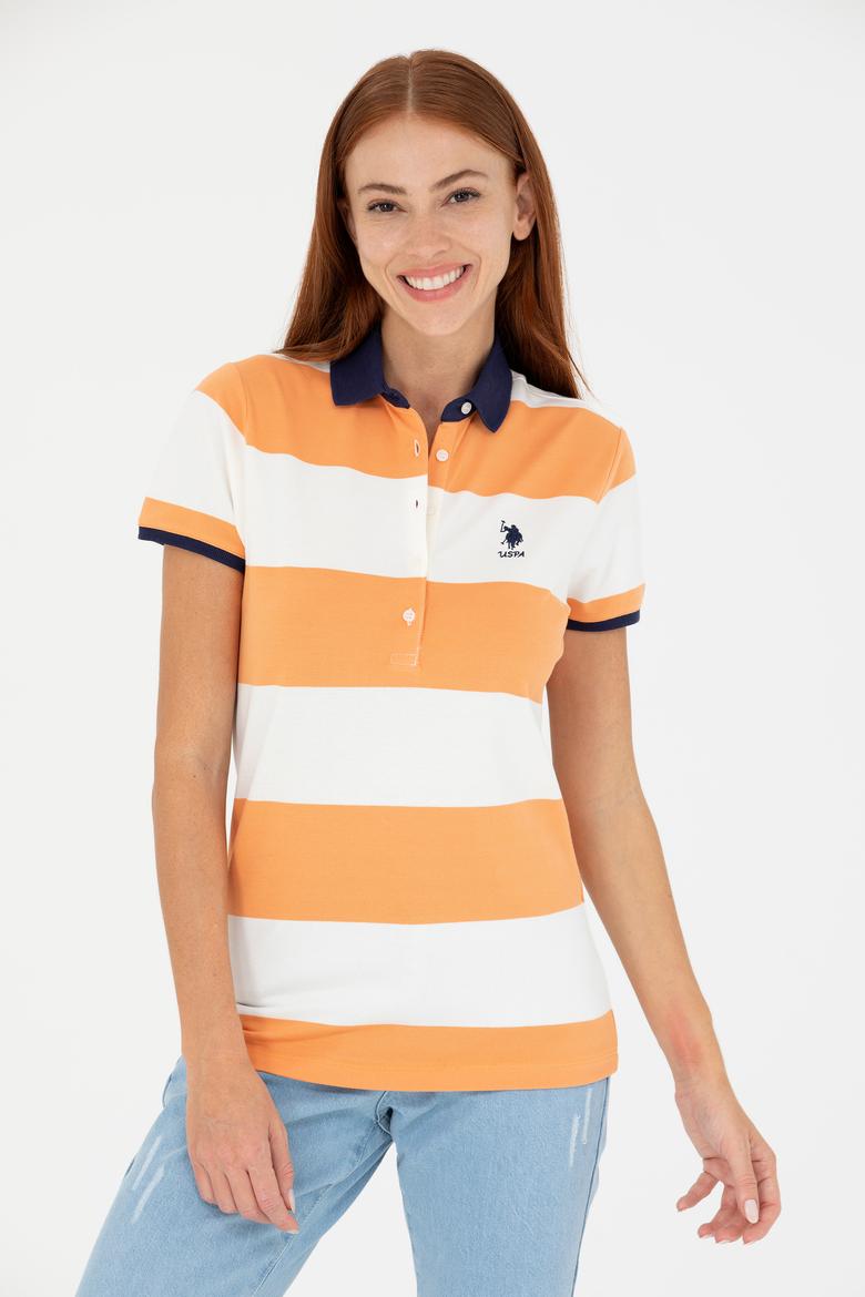 Kadın Turuncu Polo Yaka Tişört